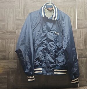 1980s Pla-Jac by Dunbrooke Jacket Blue MONSANTO Size S 36-38